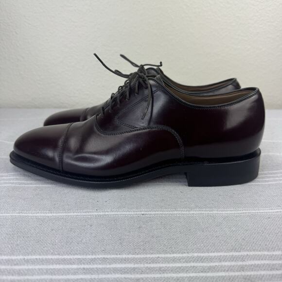 Men’s Johnston And Murphy Melton Cap Toe Dress Shoe Burgundy Calfskin Leather 8D main image 5